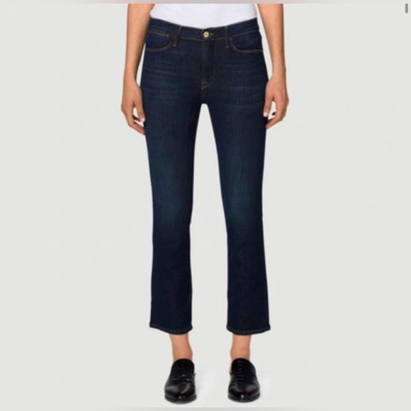 NWOT FRAME Jeans Women’s Size 25 LE HIGH STRAIGHT Blue Dark Wash - Picture 3 of 13